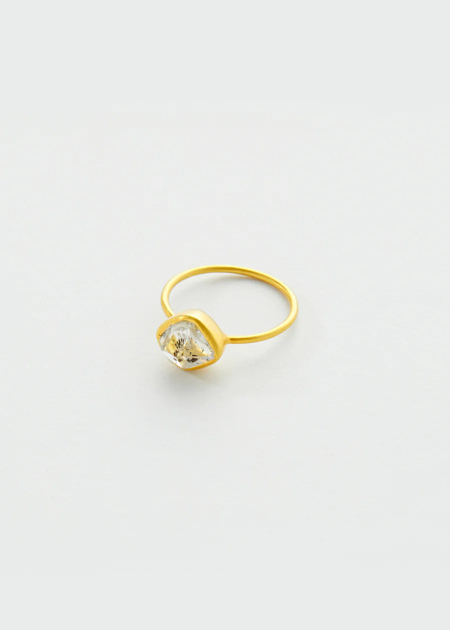 Pippa Smalls 18kt Beira Cup Ring- Herkimer Diamond