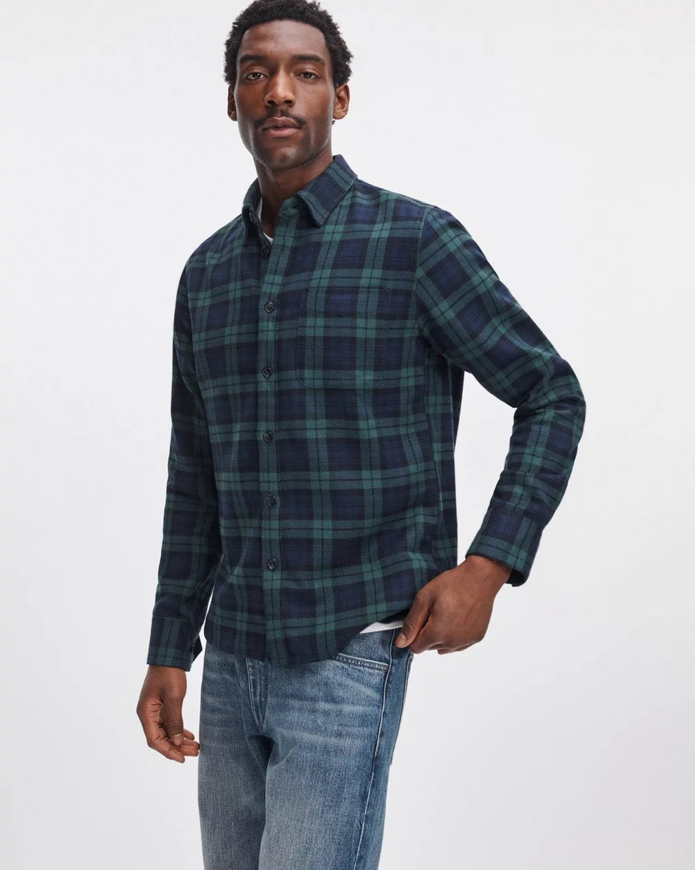 Rag & Bone CPO Flannel Jacket - Blue/Green