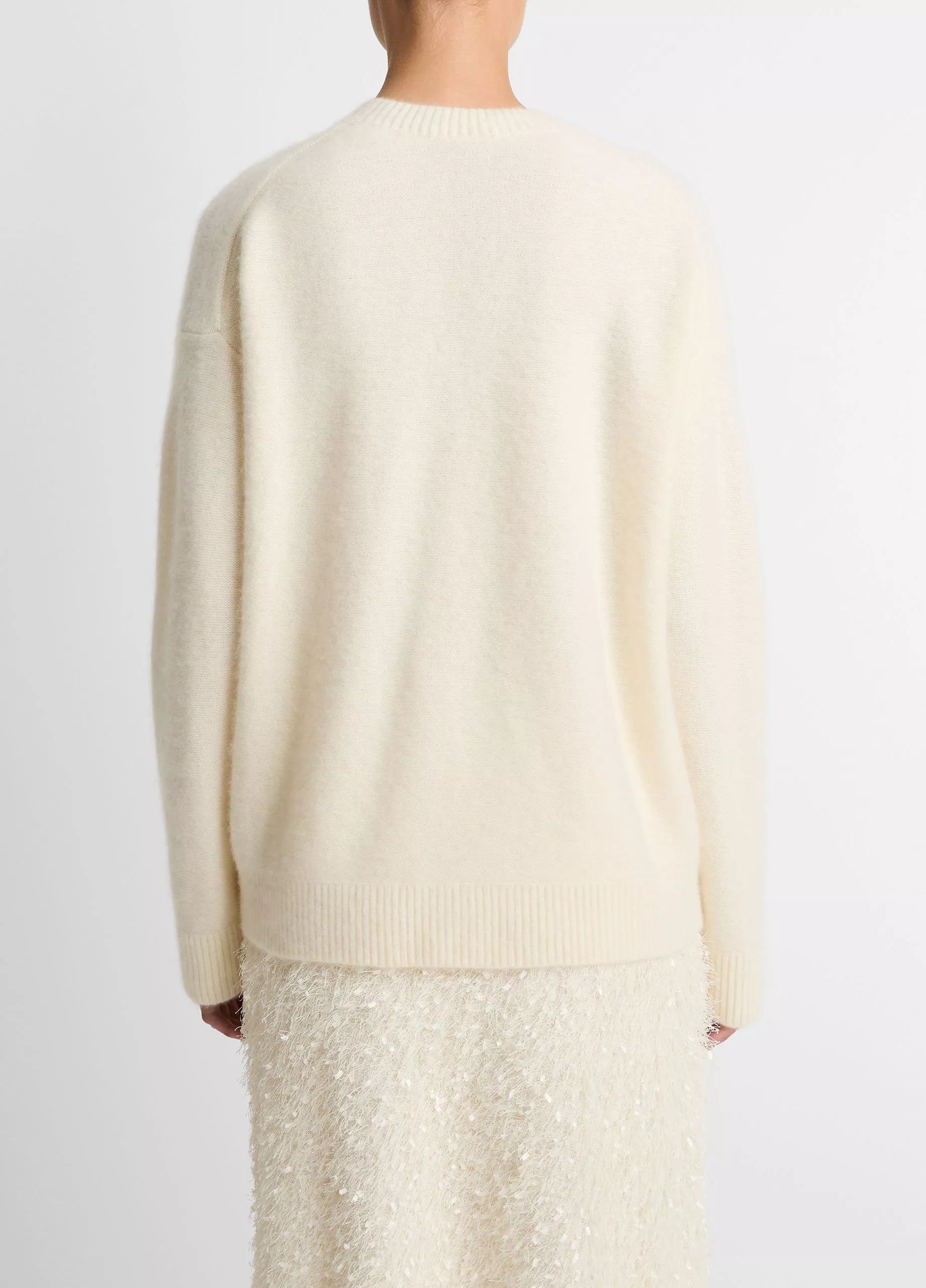 Vince Plush Cashmere Crew Neck Sweater - Off White