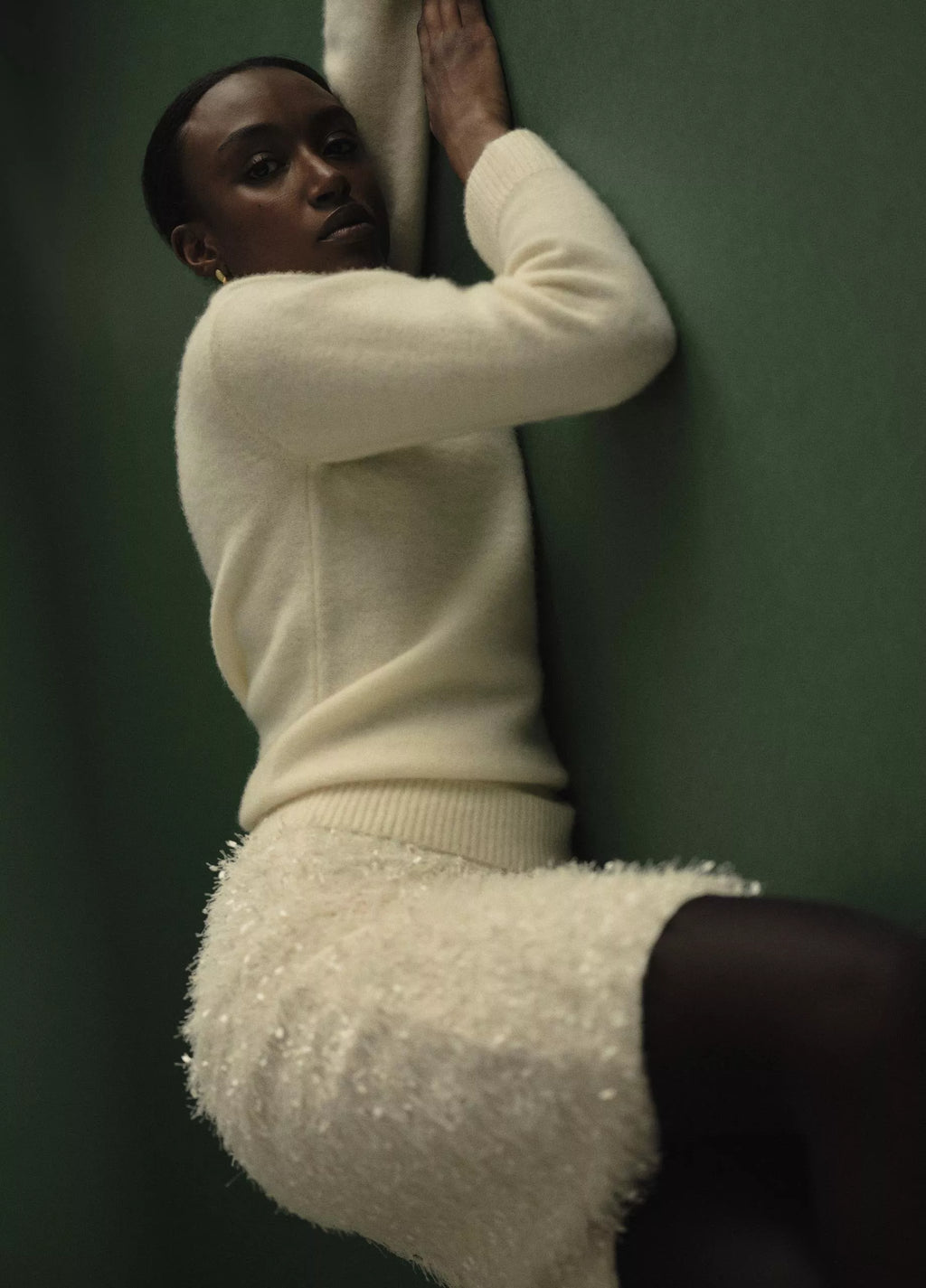 Vince Plush Cashmere Crew Neck Sweater - Off White