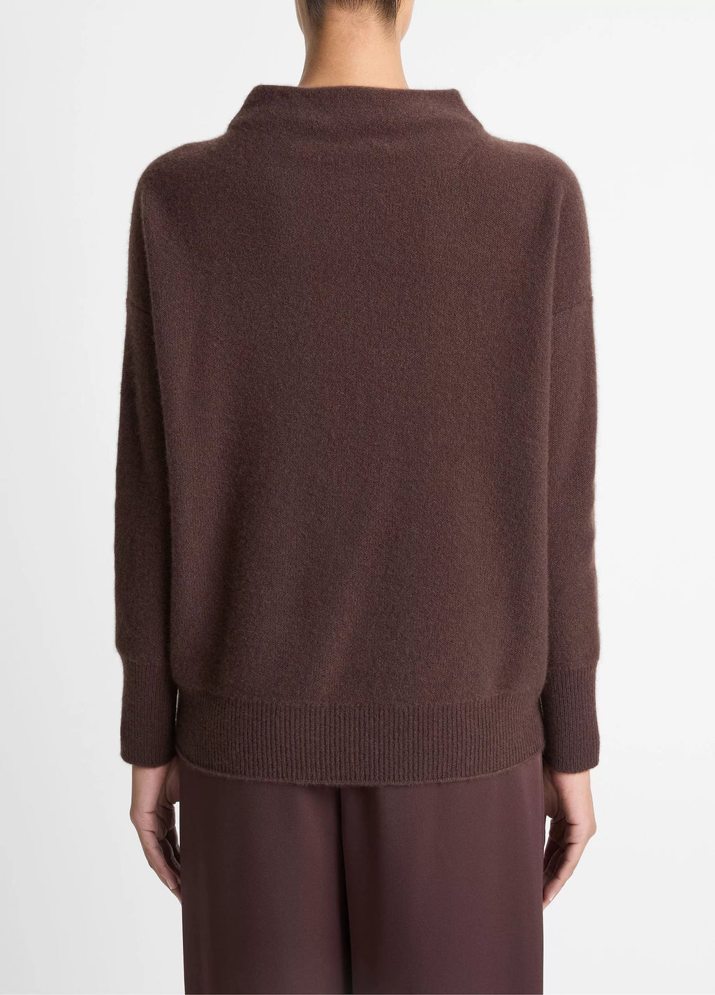 Vince Plush Cashmere Funnel-Neck Sweater - Truffle