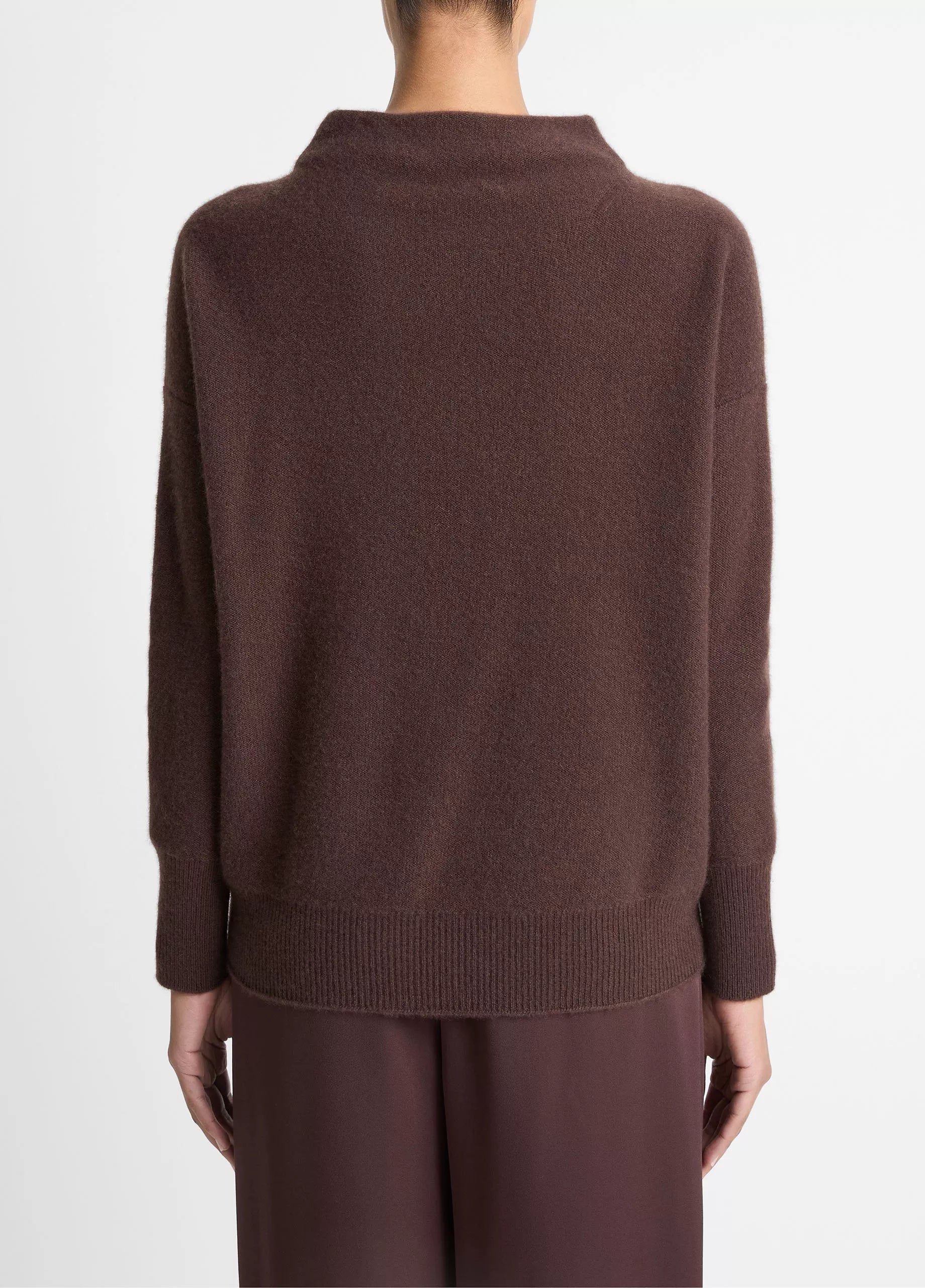 Vince Plush Cashmere Funnel-Neck Sweater - Truffle