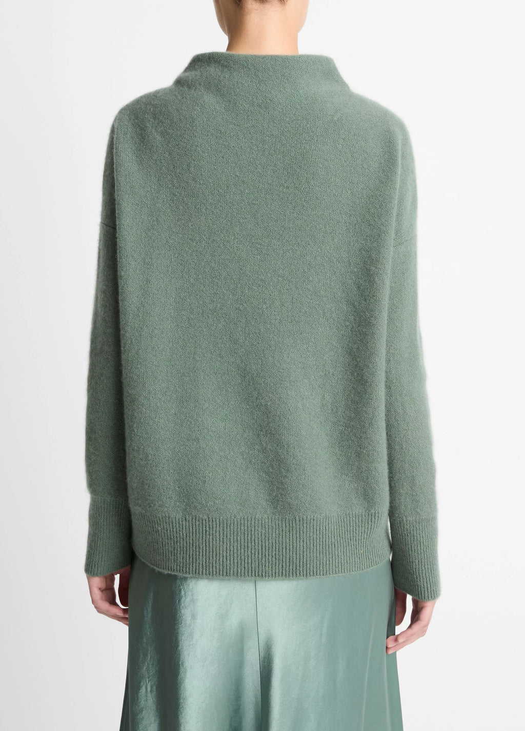 Vince Plush Cashmere Funnel-Neck Sweater - Deep Patina