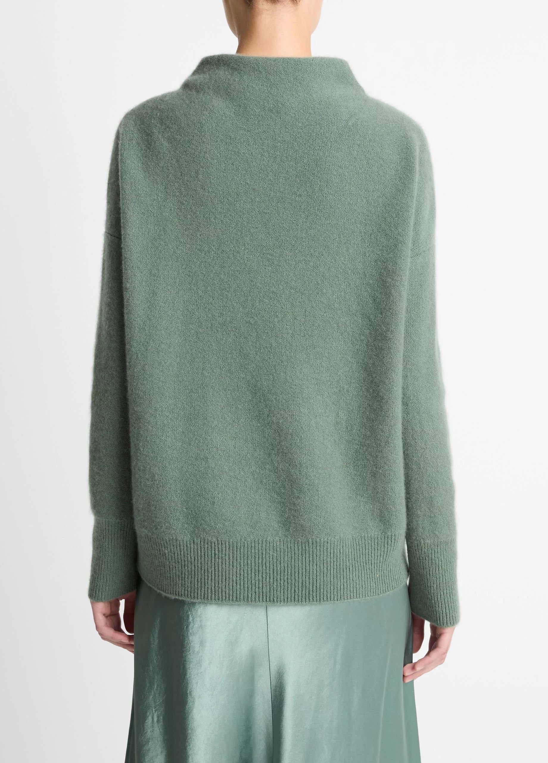 Vince Plush Cashmere Funnel-Neck Sweater - Deep Patina