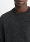 Vince Plush Cashmere Thermal Crew Neck Sweater - Medium Heather Grey/Black