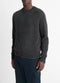 Vince Plush Cashmere Thermal Crew Neck Sweater - Medium Heather Grey/Black