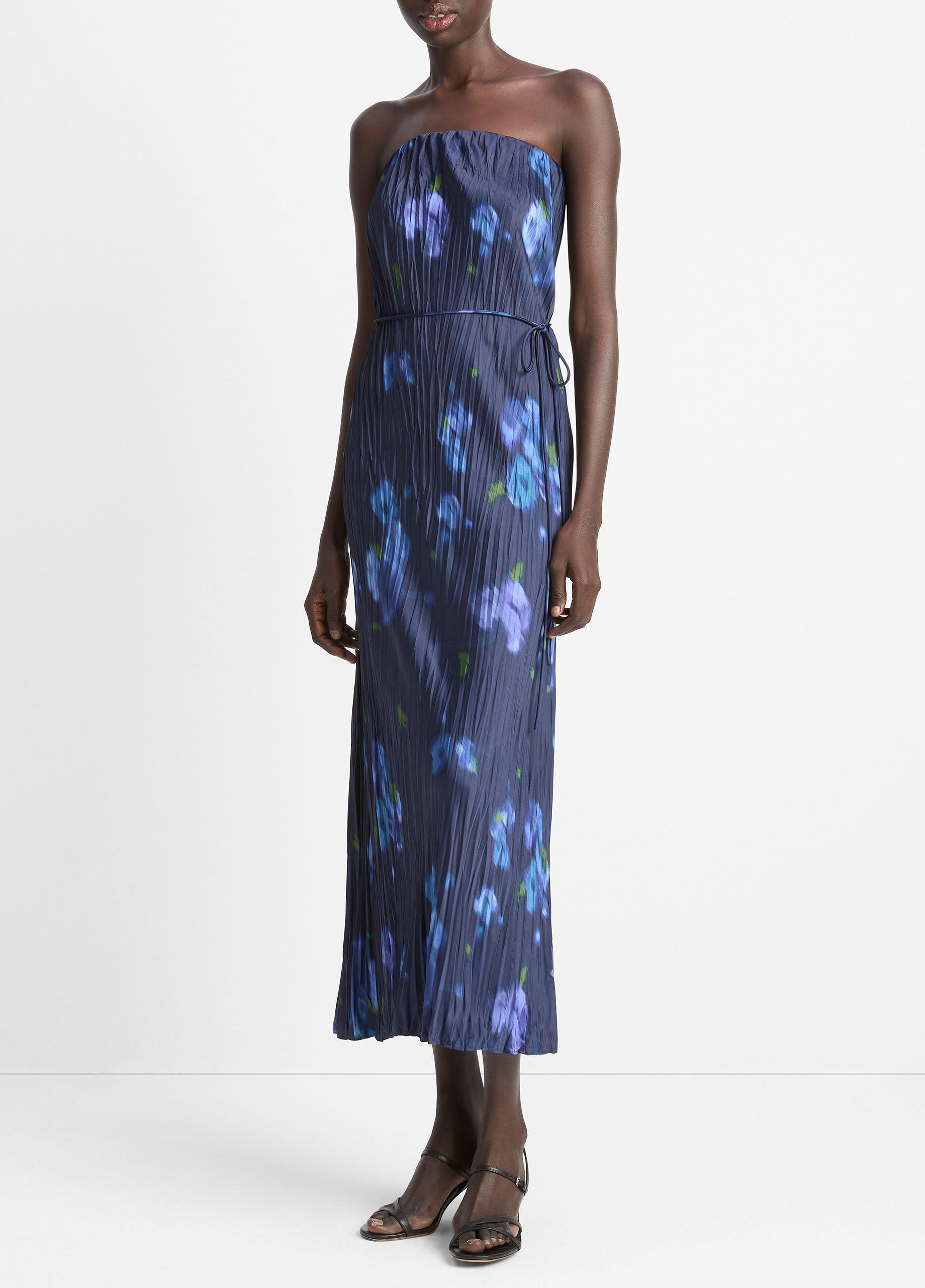 Vince Poppy Blur Crushed Satin Dress