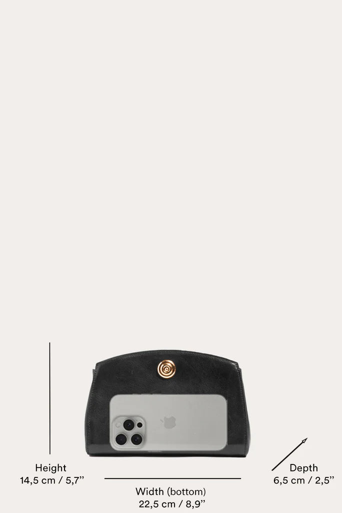 Liffner Pushlock Clutch - Croc Embossed Black