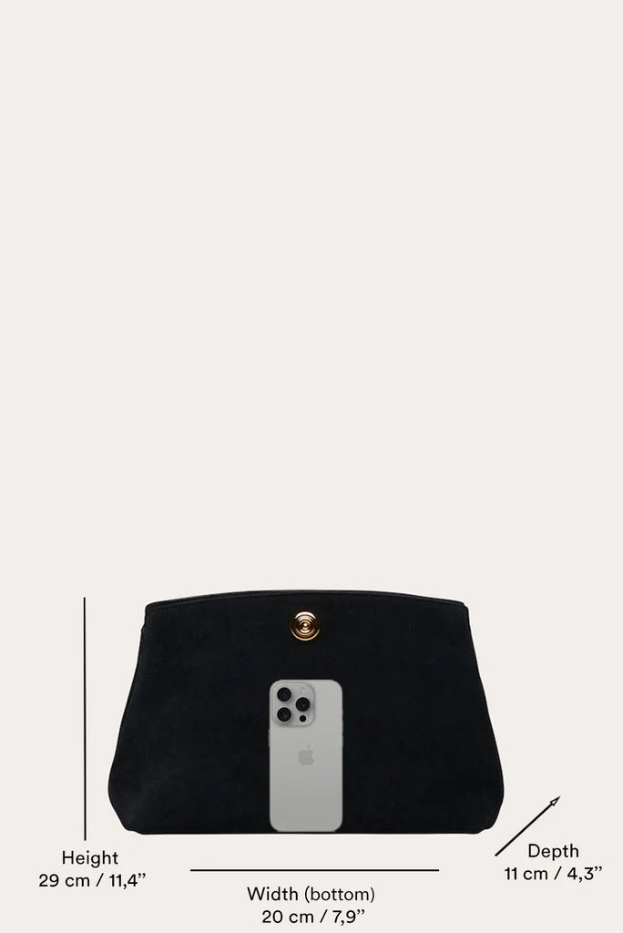 Liffner Pushlock Pouch Saddle Brown Suede