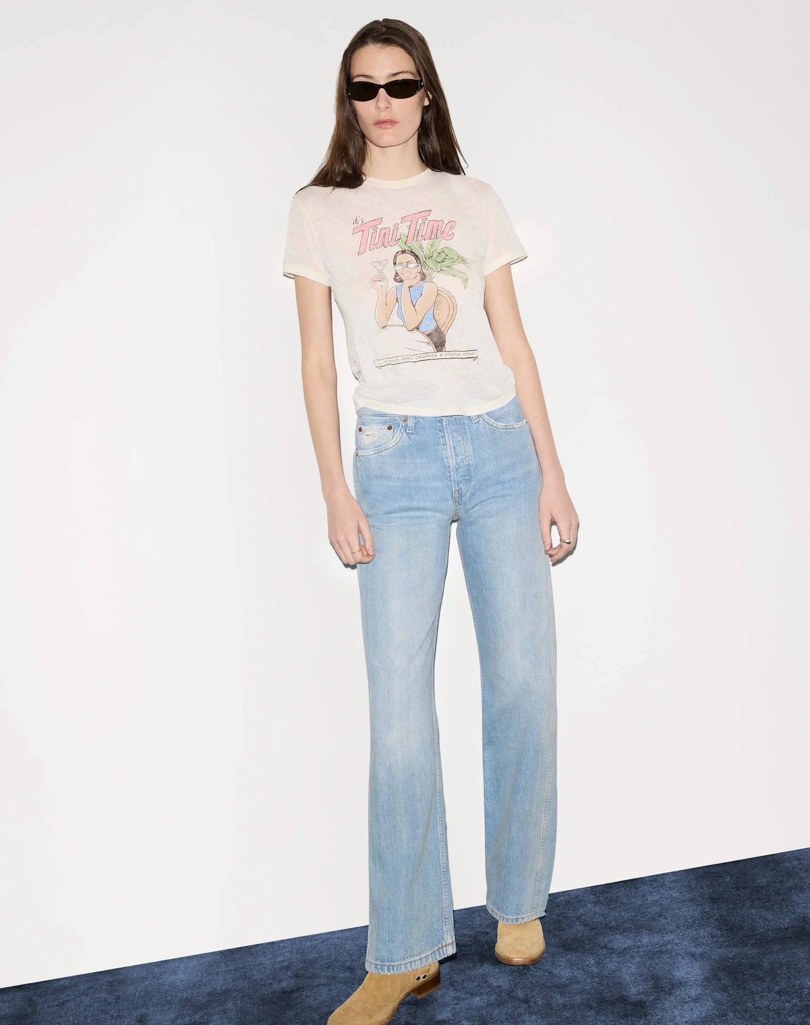 Re/Done Classic "Tini Time" Tee Vintage White