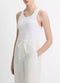 Vince Ribbed Scoop-Neck Tank - Optic White