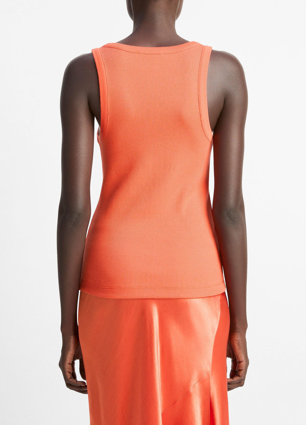 Vince Ribbed Scoop-Neck Tank - Burnt Orchid