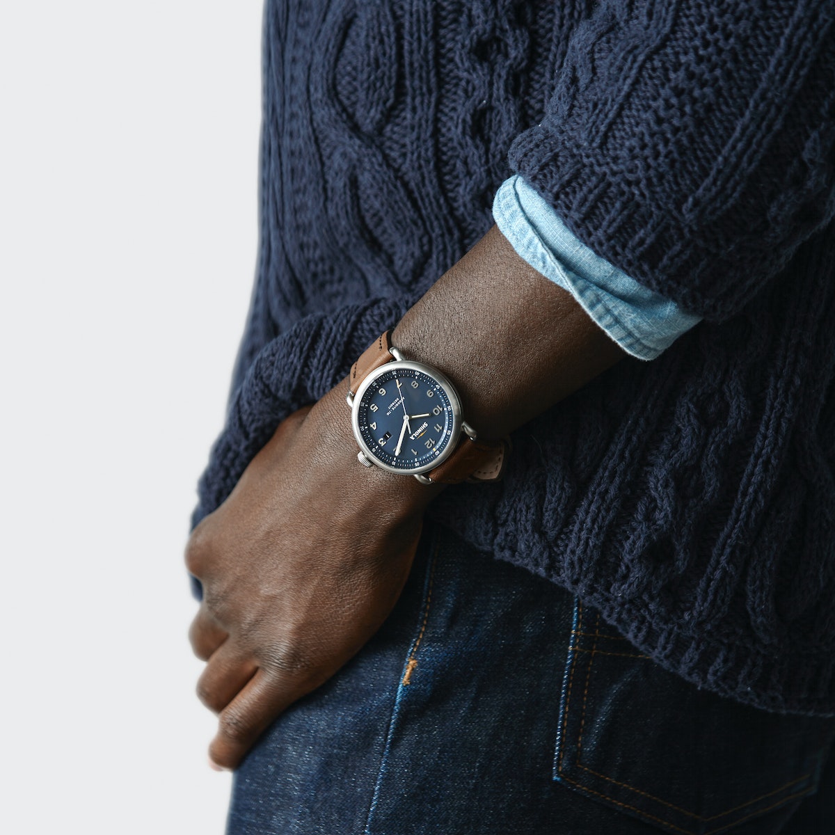 Shinola The Canfield Model C56 43MM - British Tan Leather Strap