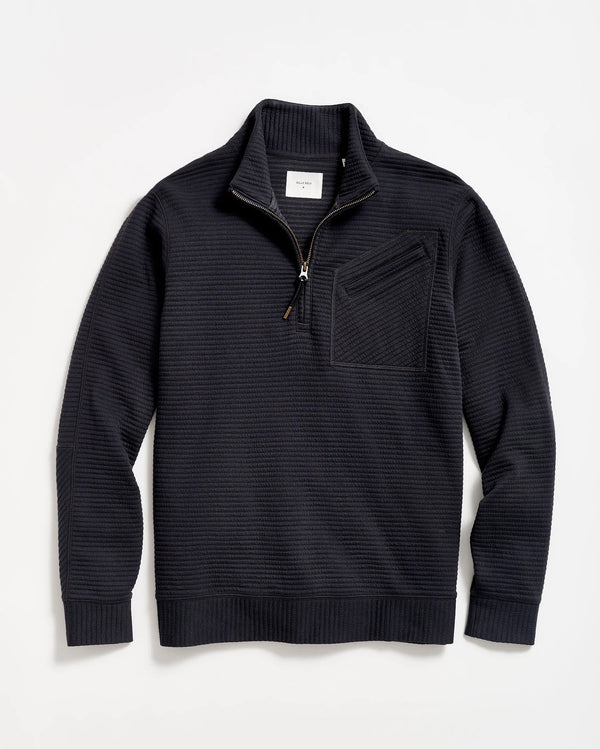 Billy Reid Quilted Half Zip - Dark Navy