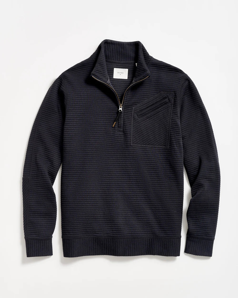 Billy Reid Quilted Half Zip - Dark Navy