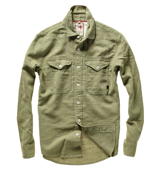 Relwen Linen Workshirt - Burnt Olive