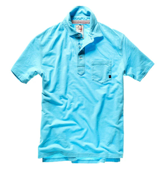 Relwen Pique Slot Polo - Bright Sky Blue