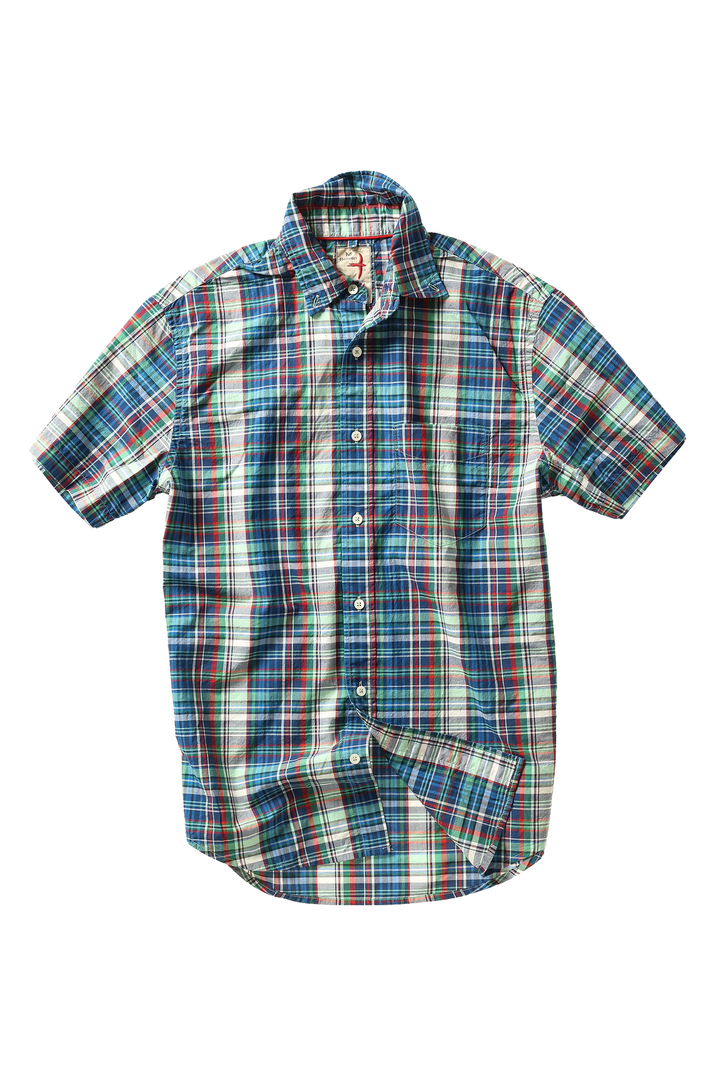 Relwen Madras Campshirt - green/blue multi