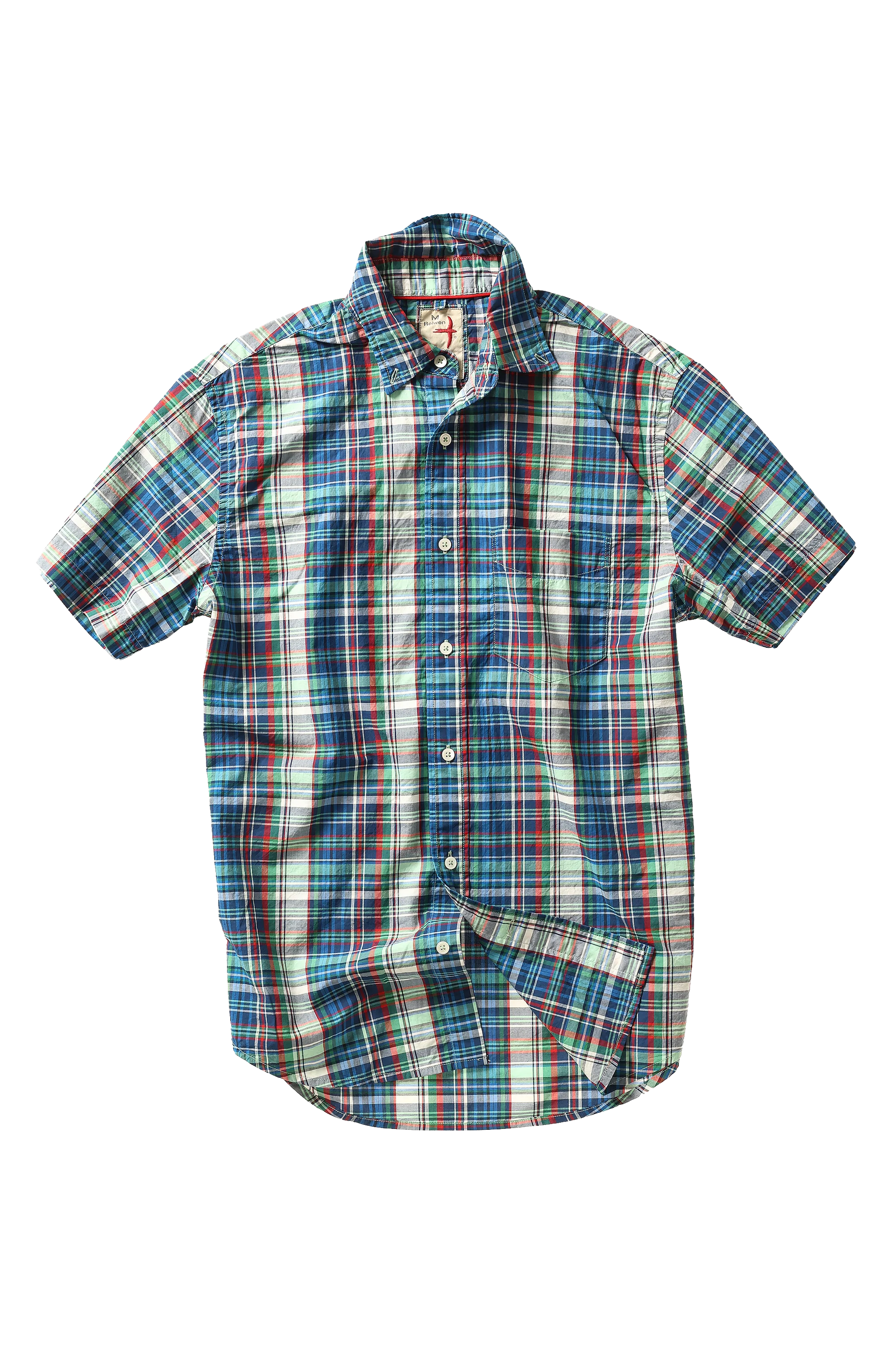 Relwen Madras Campshirt - green/blue multi