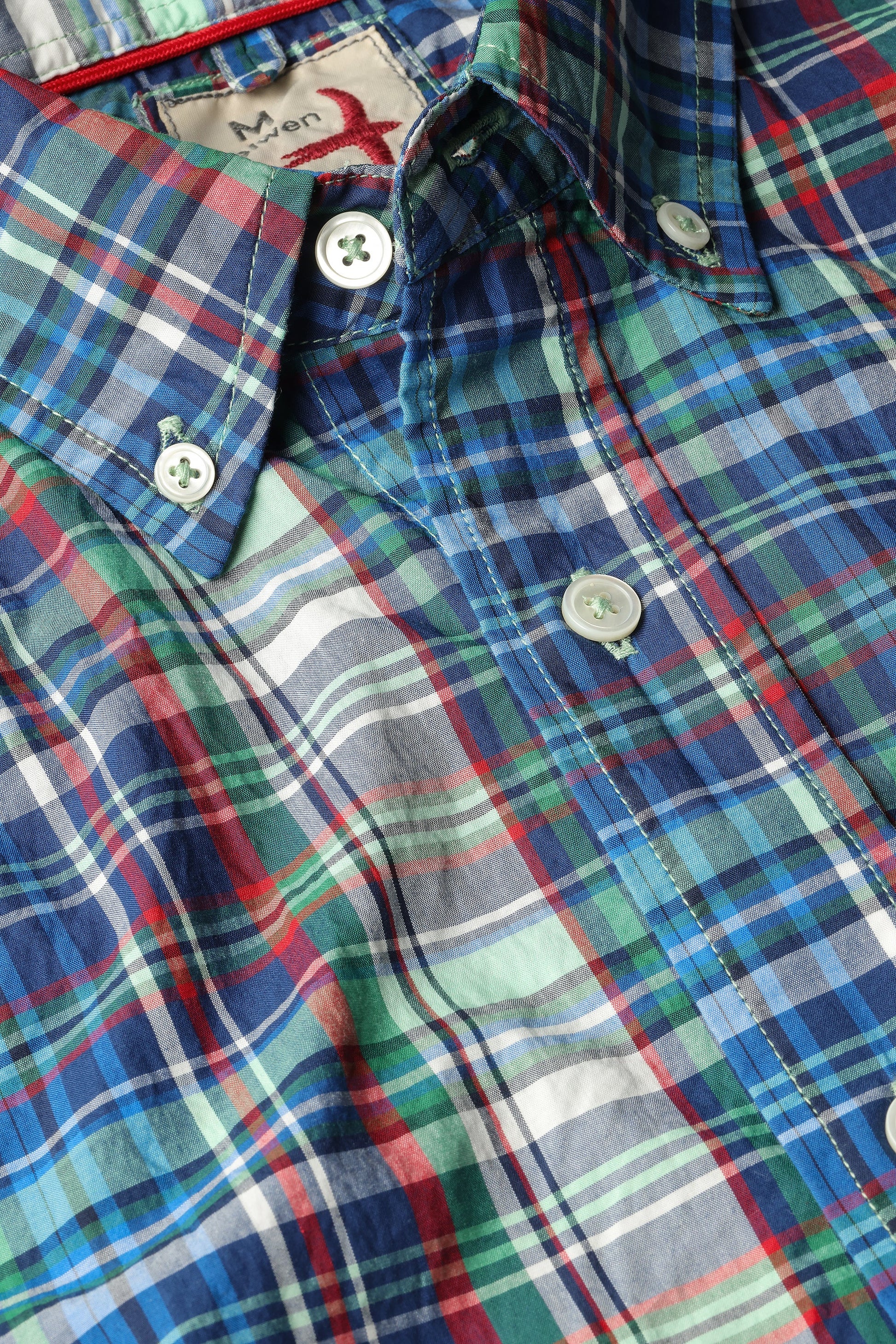 Relwen Madras Campshirt - green/blue multi