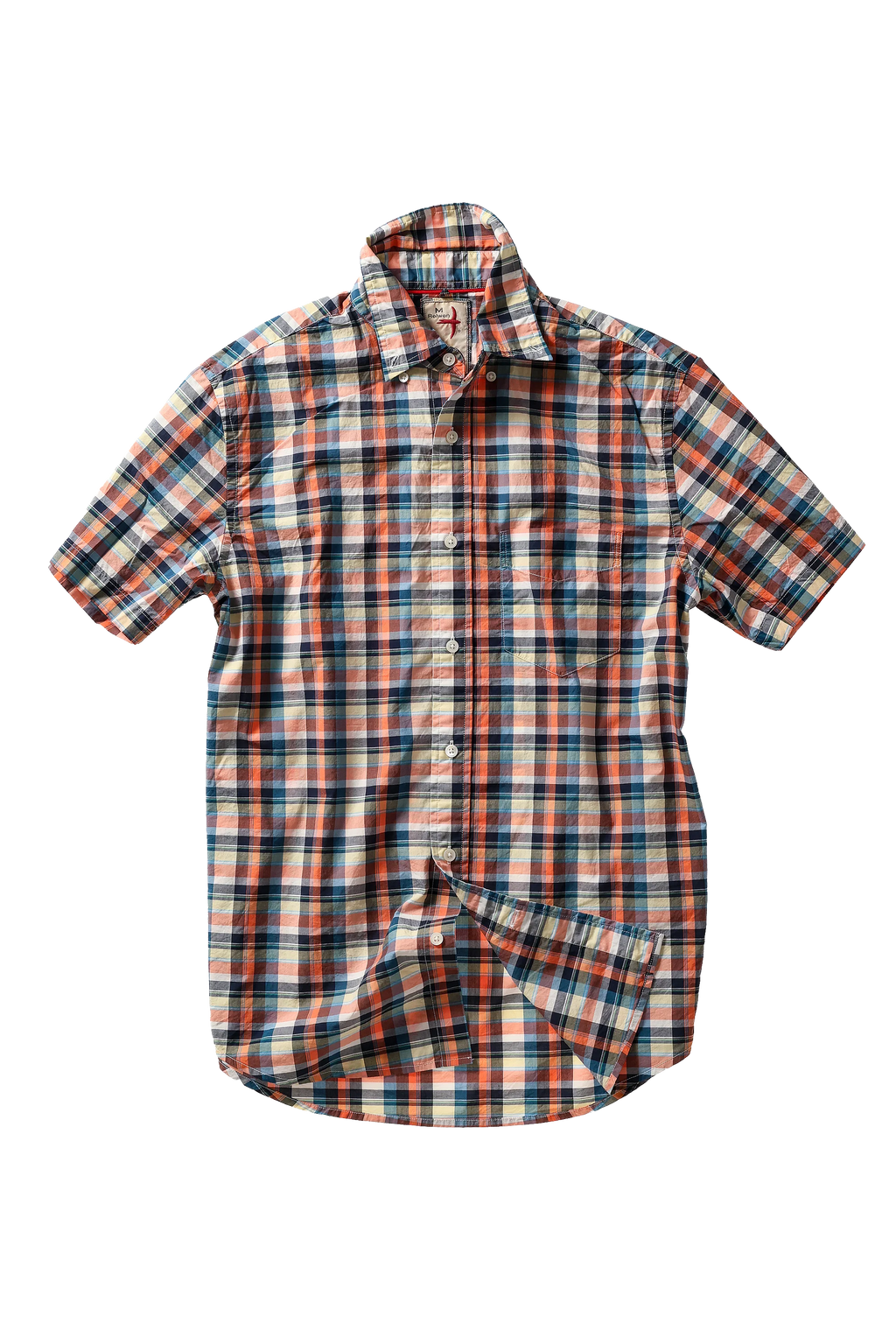 Relwen Madras Campshirt -orange/navy/yellow