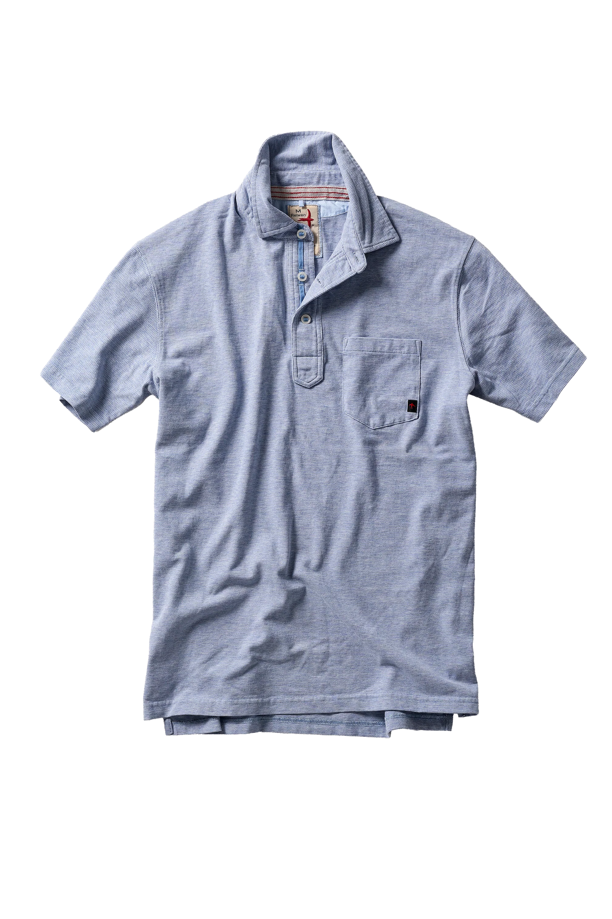 Relwen Fineline Jersey Polo - lt blue/white