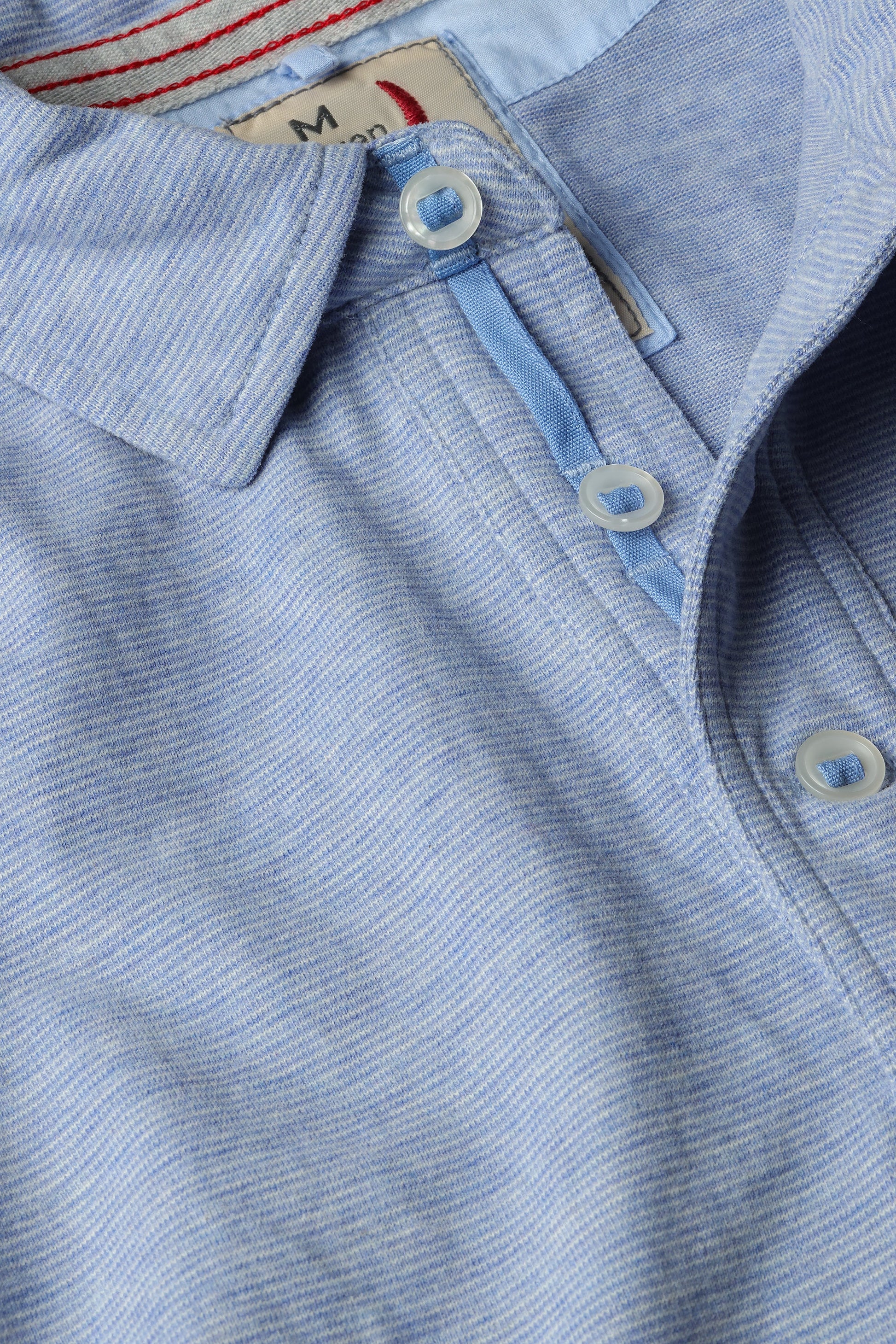 Relwen Fineline Jersey Polo - lt blue/white