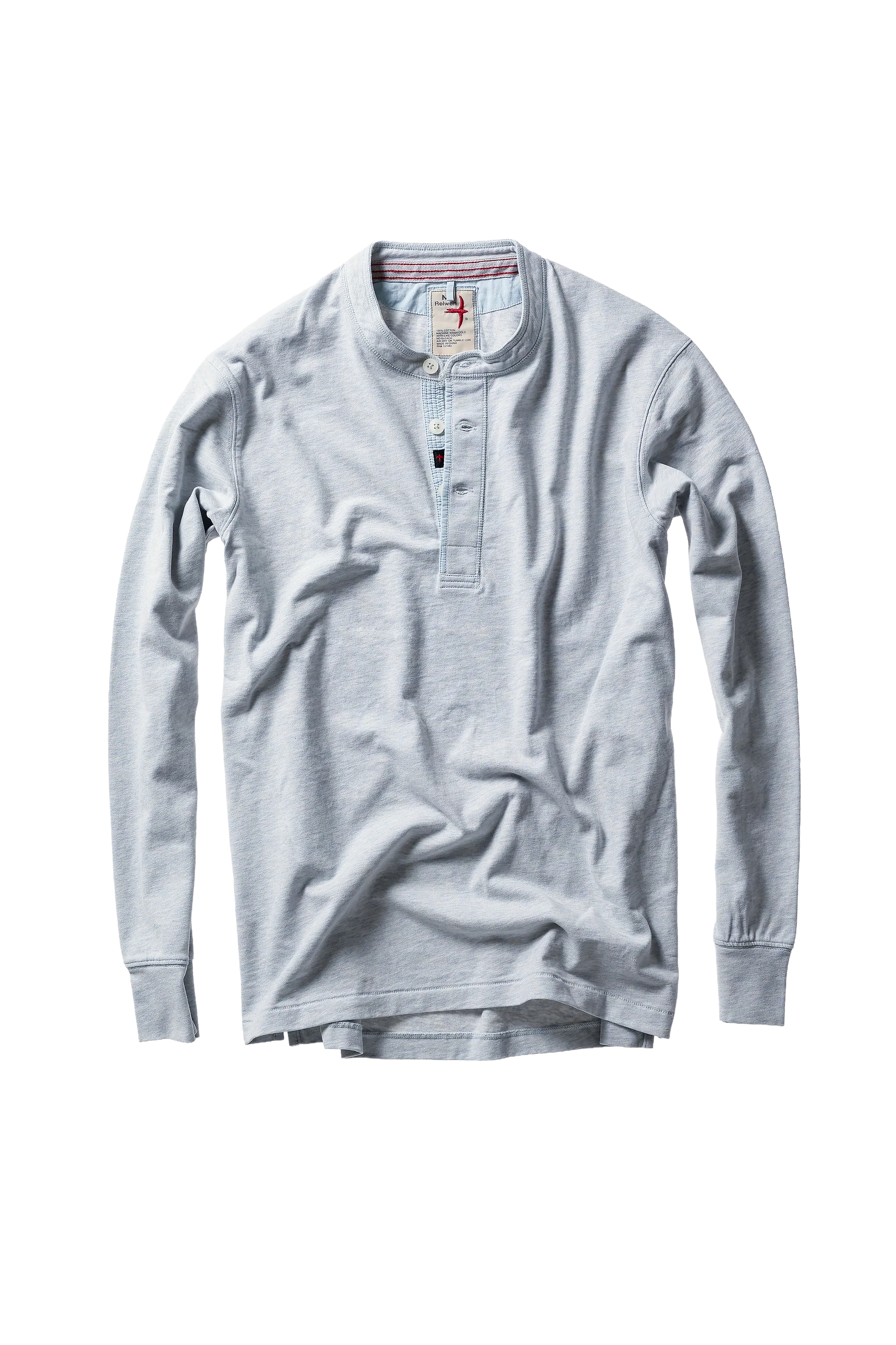 Relwen Ringspun Henley - Ice Blue
