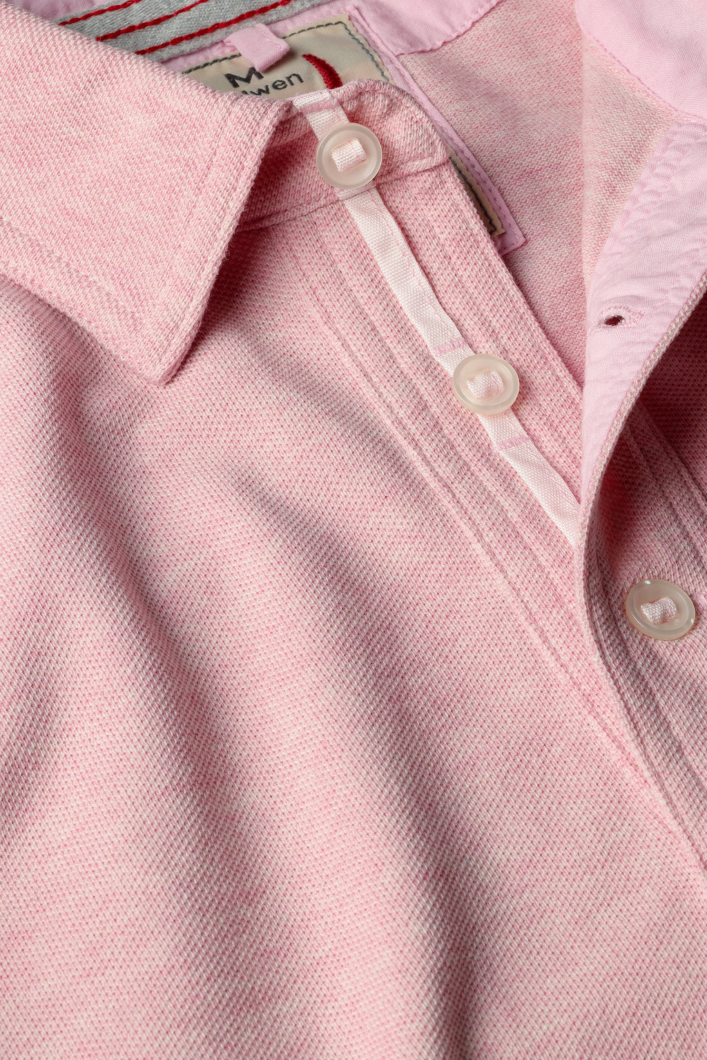 Relwen L/S Vintage Pique Polo - Pink Heather