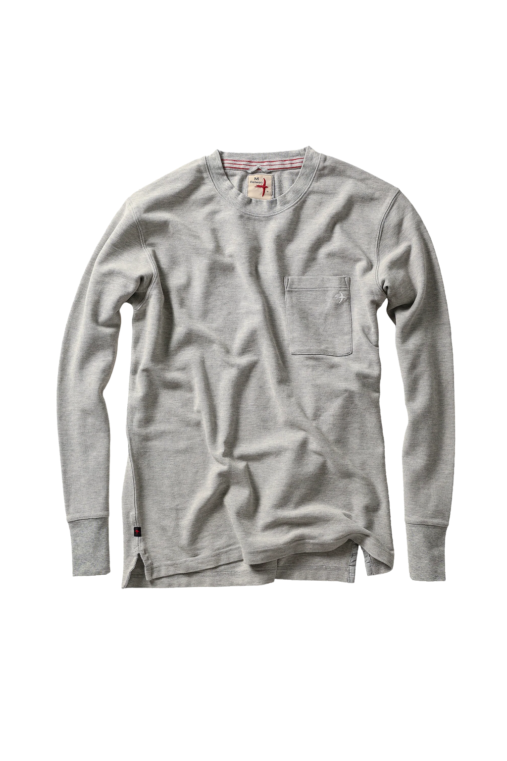 Relwen L/S Vintage Pique Crew - Light Grey