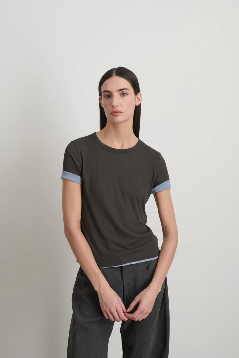 B Sides Double Tee Dark Grey/Light Blue