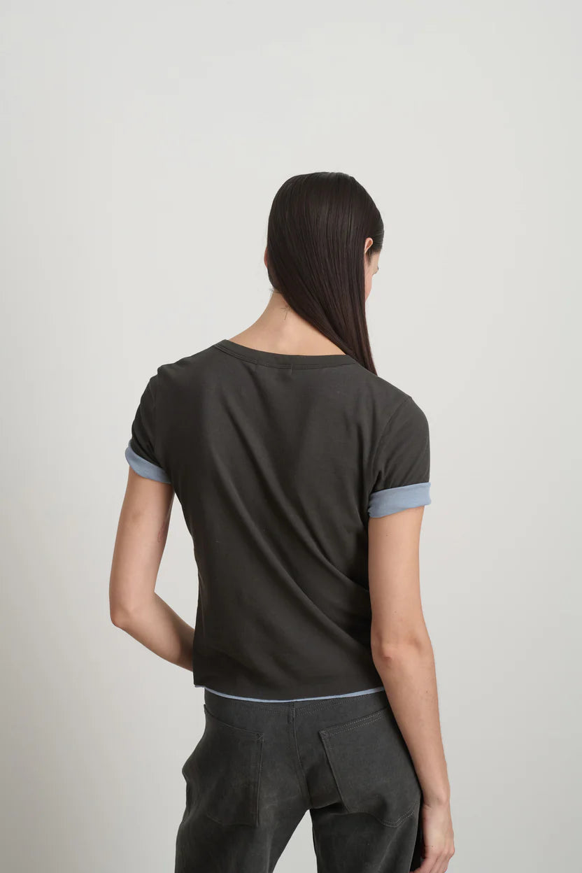 B Sides Double Tee Dark Grey/Light Blue
