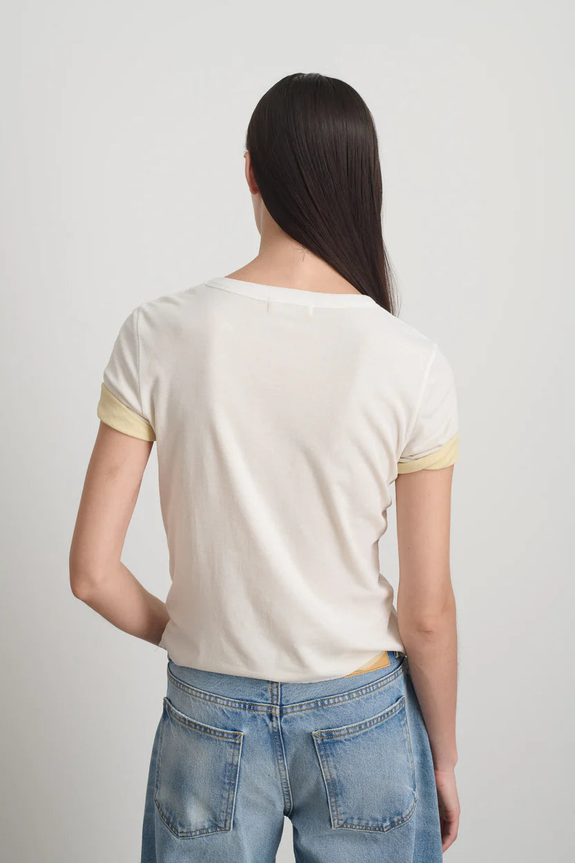 B Sides Double Tee White/Pale Yellow