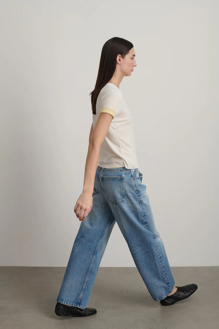B Sides Double Tee White/Pale Yellow