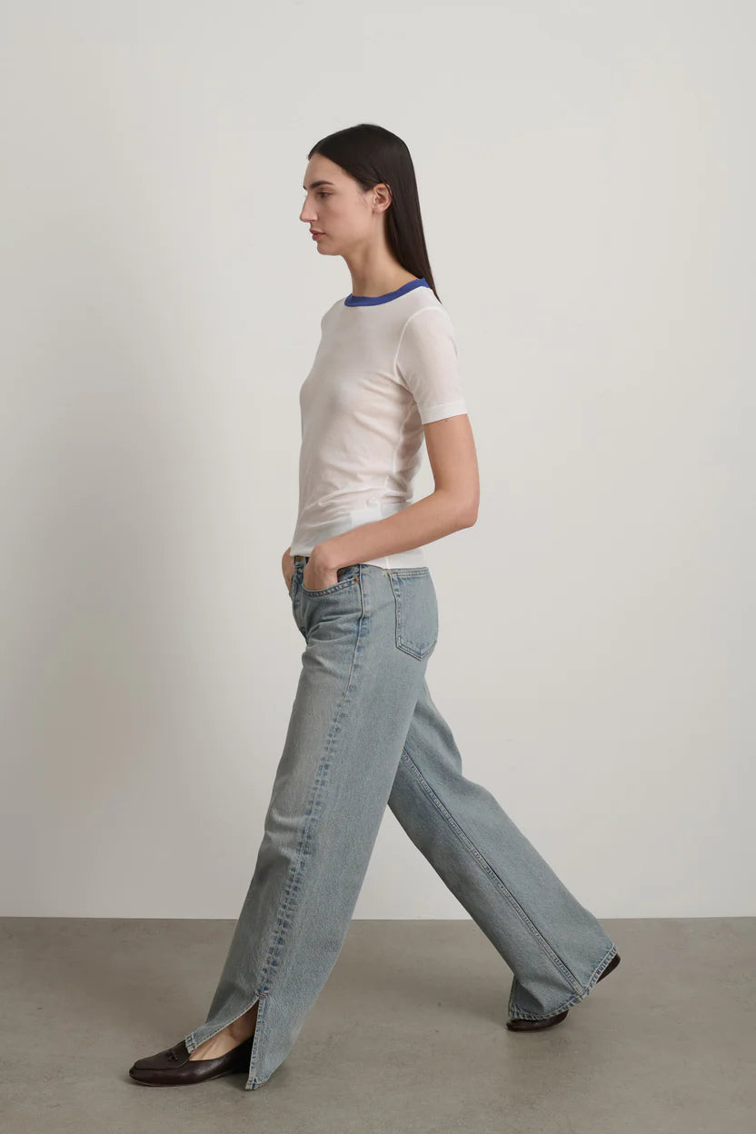 B Sides Ringer Tee White/Blue