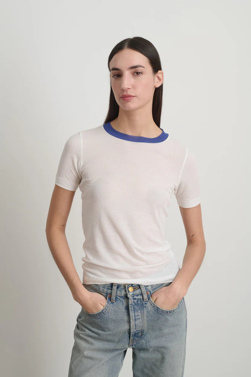 B Sides Ringer Tee White/Blue