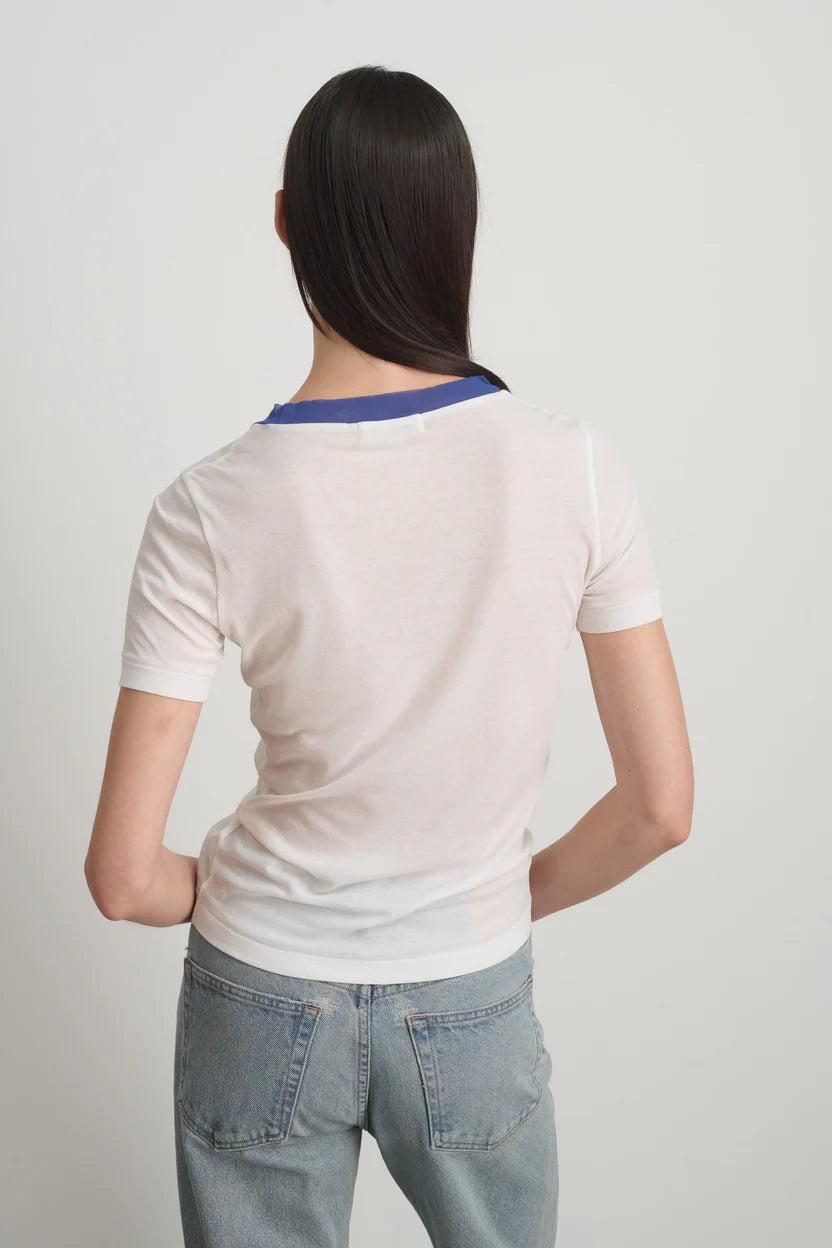 B Sides Ringer Tee White/Blue