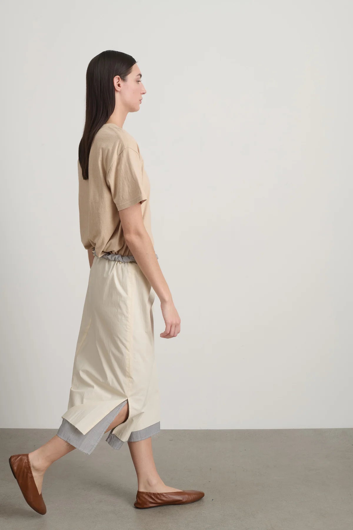 B Sides Slip Skirt Oyster / Black White Stripe