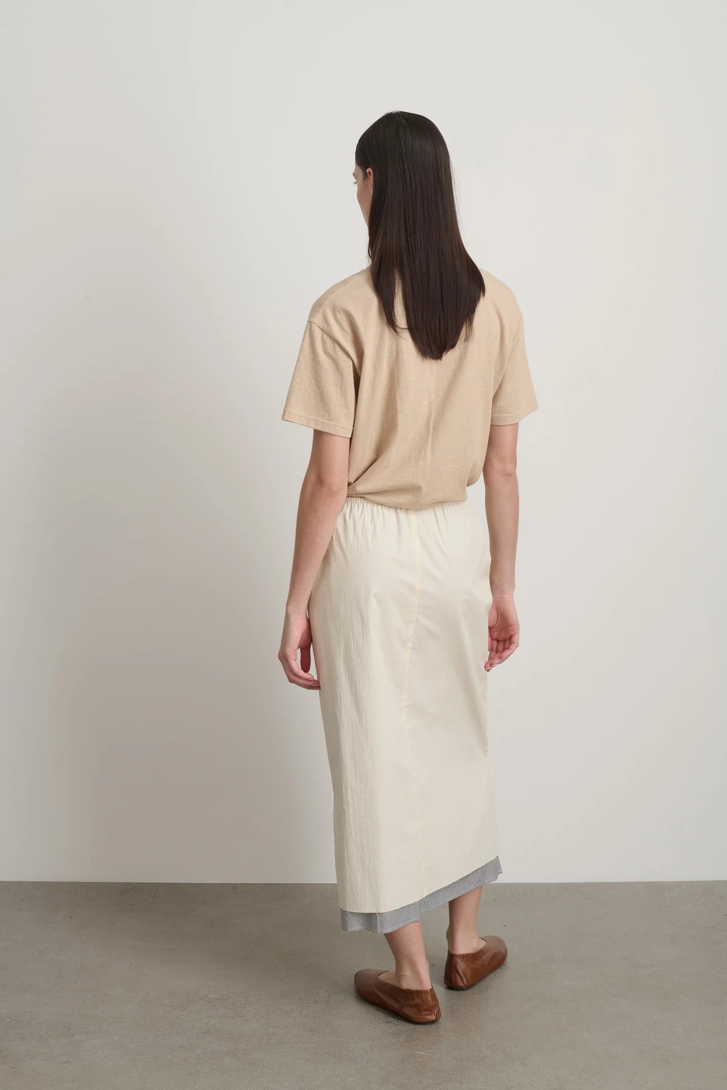 B Sides Slip Skirt Oyster / Black White Stripe