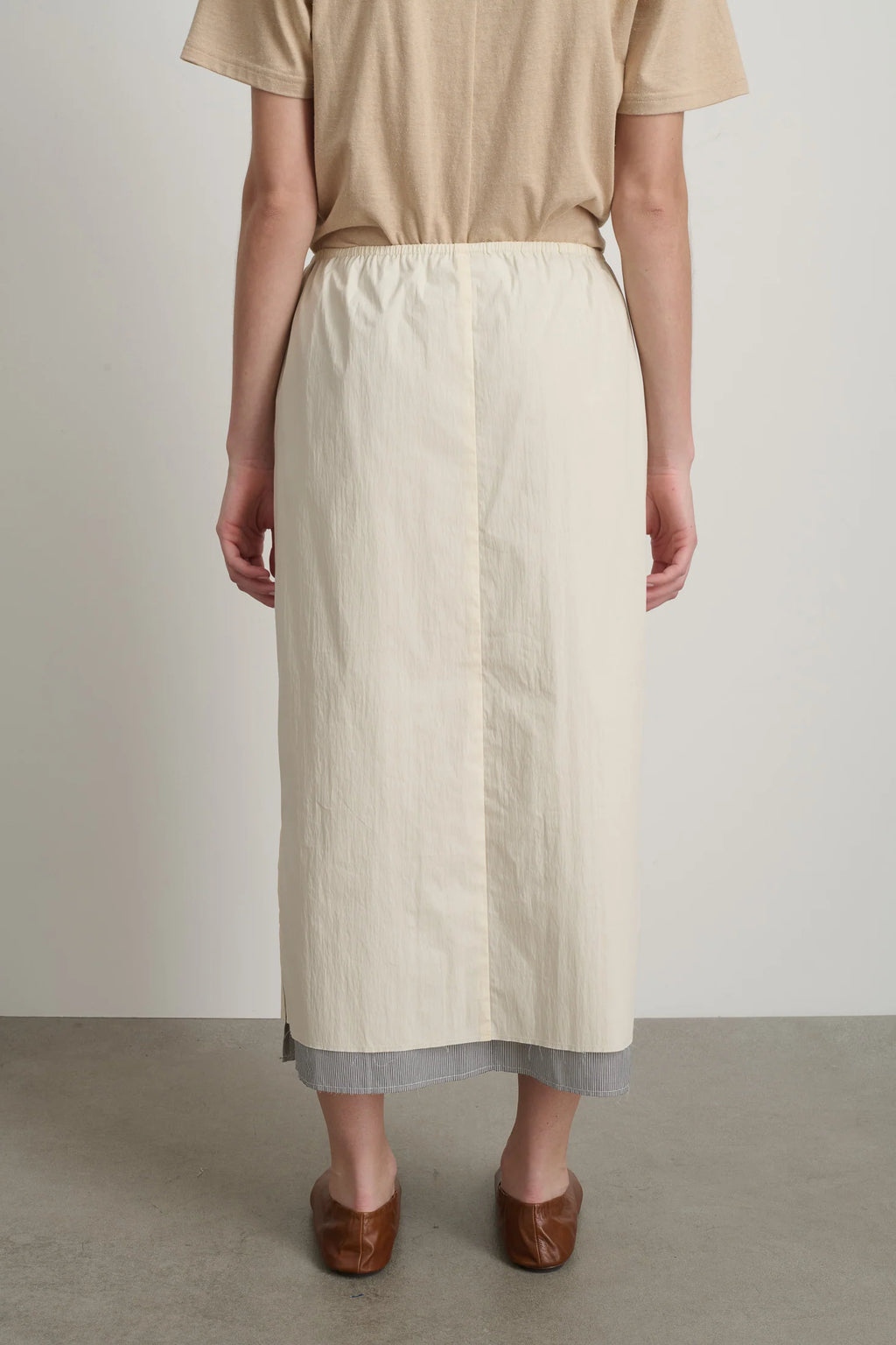B Sides Slip Skirt Oyster / Black White Stripe