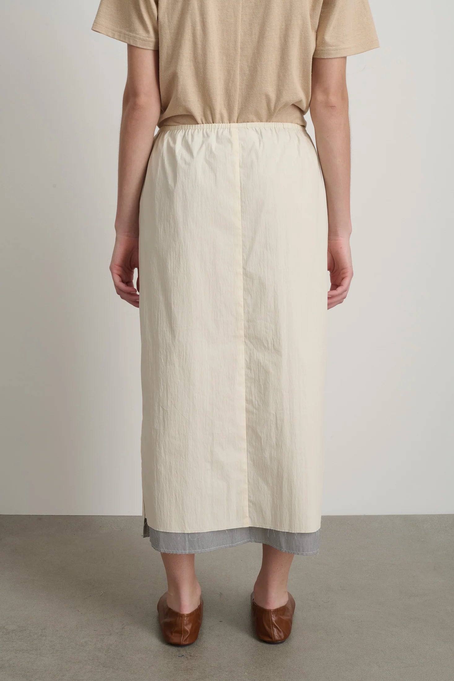 B Sides Slip Skirt Oyster / Black White Stripe