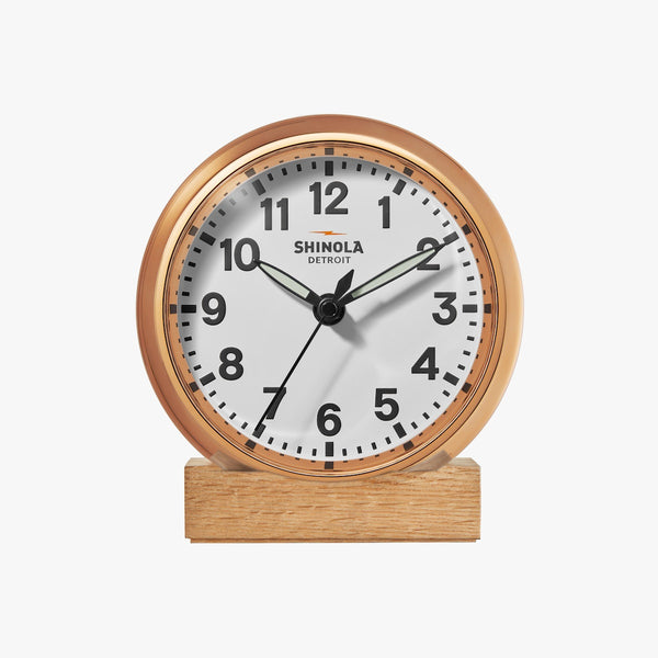 Shinola The Runwell Desk Clock  - Copper/White
