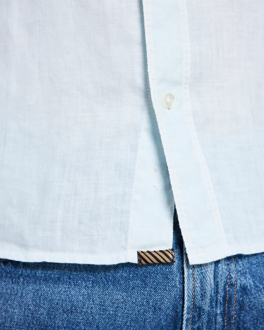 Billy Reid Short Sleeve Linen Tuscumbia Shirt Button Down - Air Blue