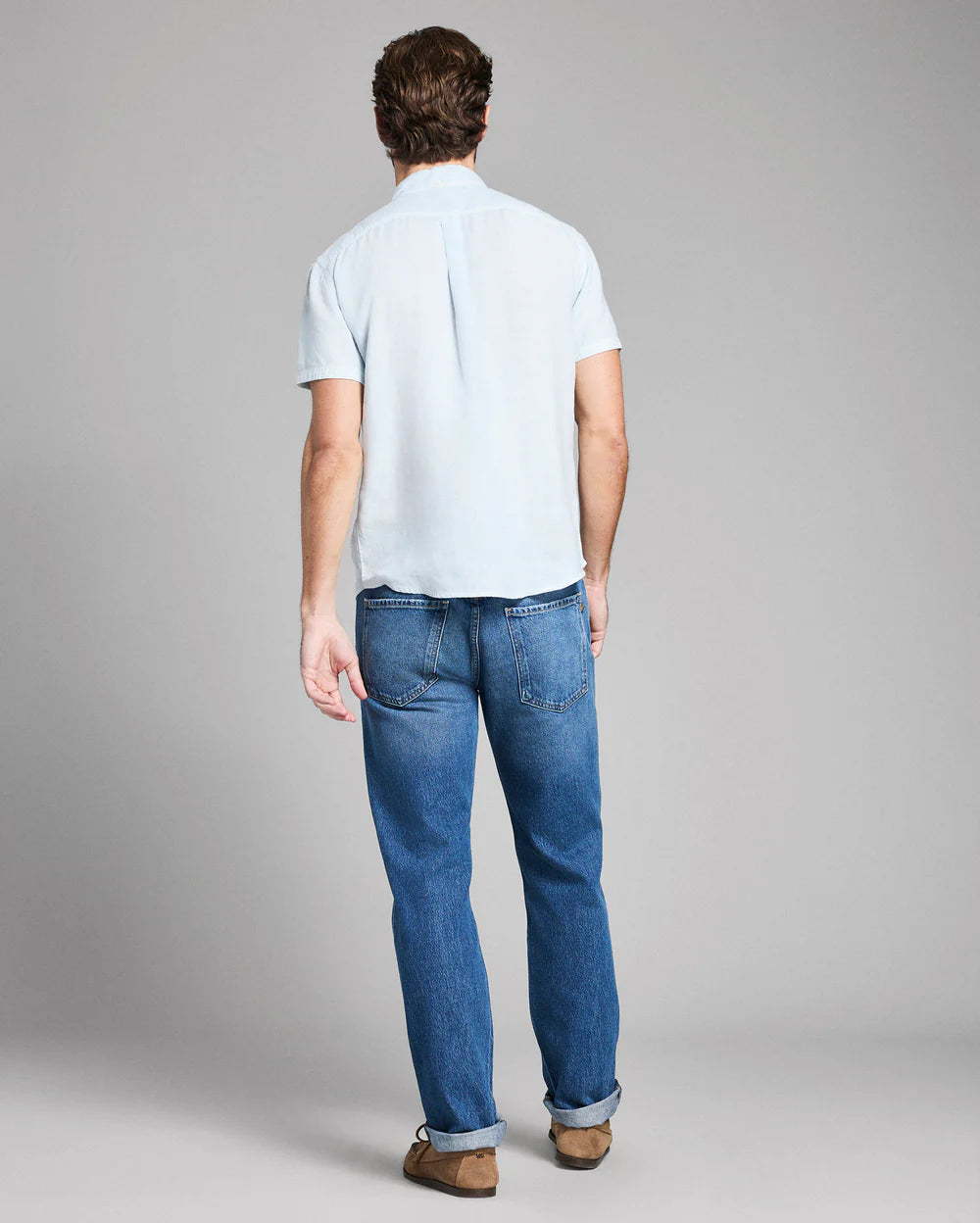 Billy Reid Short Sleeve Linen Tuscumbia Shirt Button Down - Air Blue
