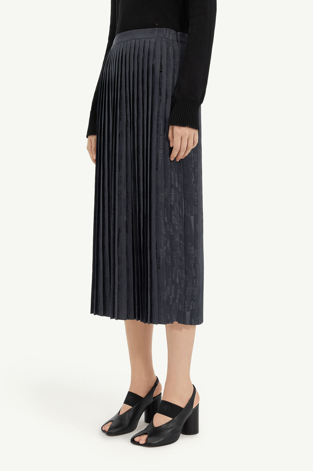 MM6 Maison Margiela Pleated Midi Skirt - Anthracite