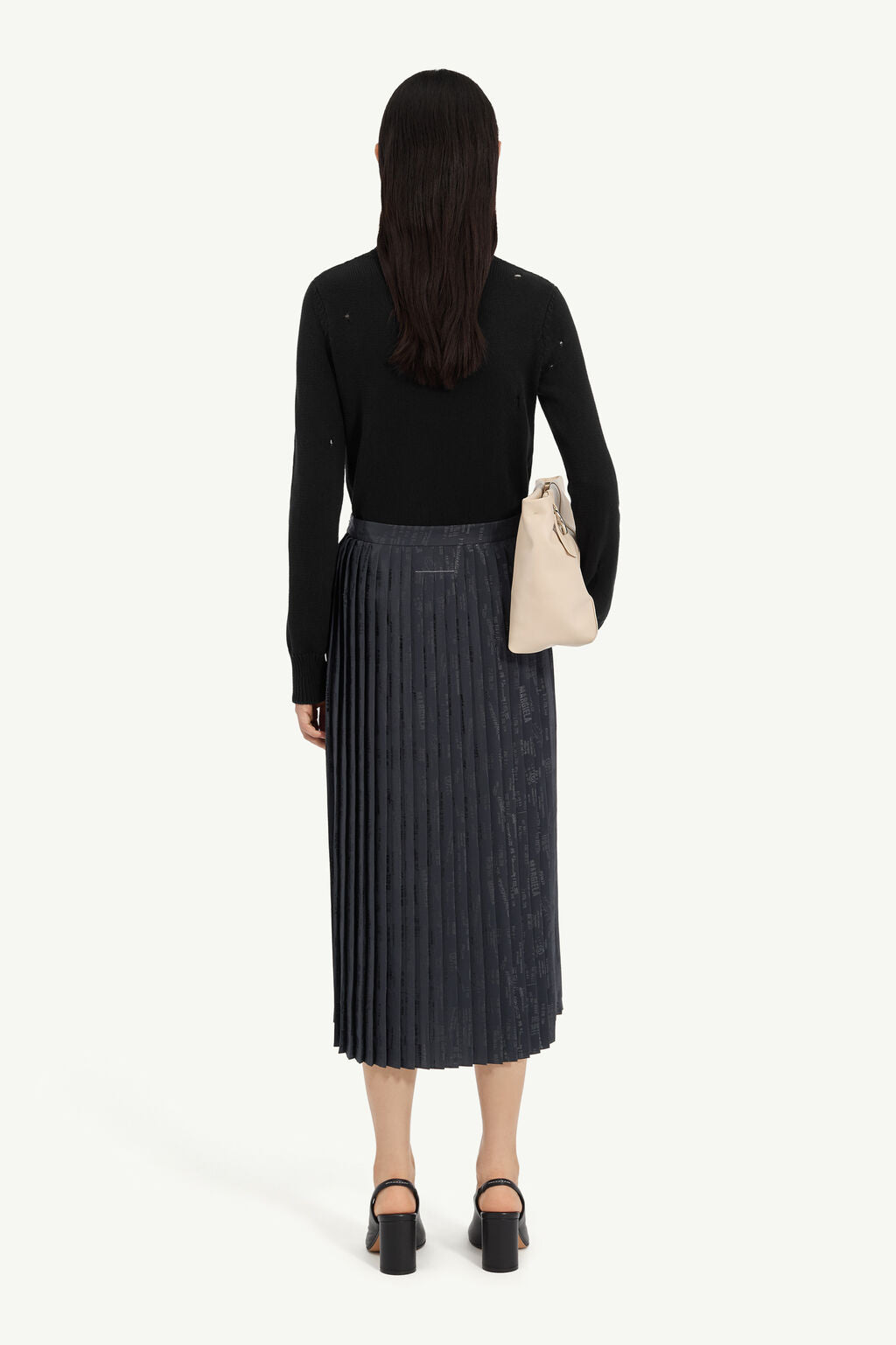 MM6 Maison Margiela Pleated Midi Skirt - Anthracite