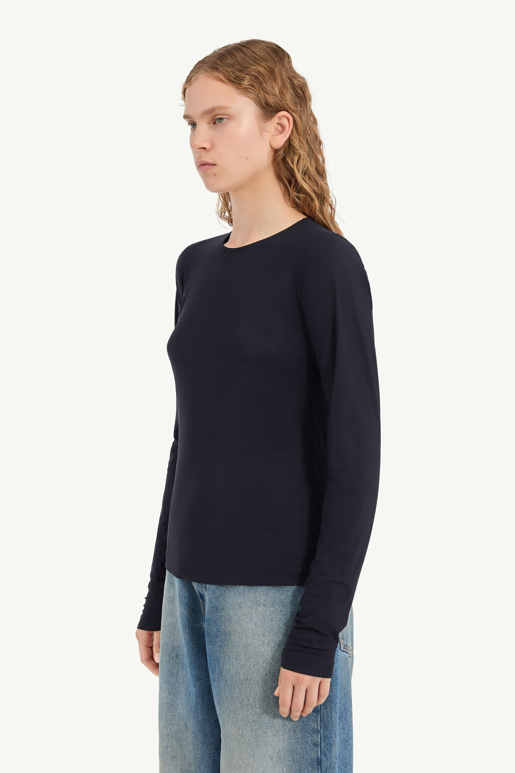 MM6 Maison Margiela  Lycra Jersey Long-Sleeve Top - Black