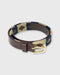 Sid Mashburn 1 & 1/8" Polo Belt in Khaki/Navy/Sage Chocolate Leather