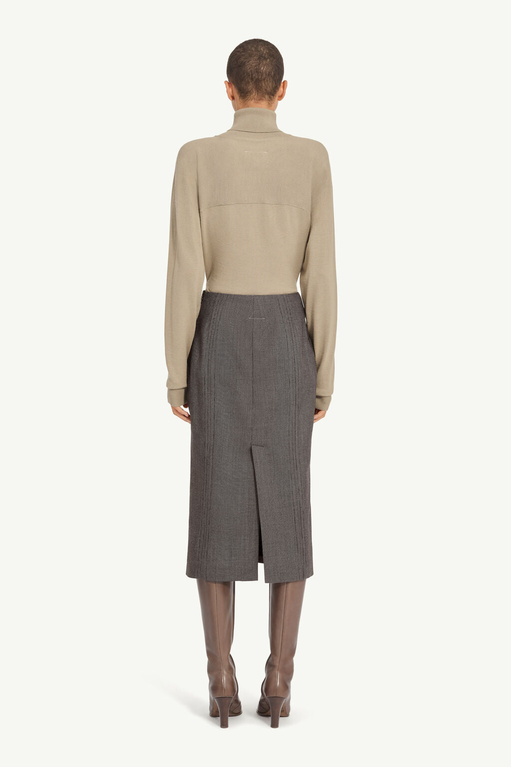 MM6 Maison Margiela Light Tweed Midi Skirt