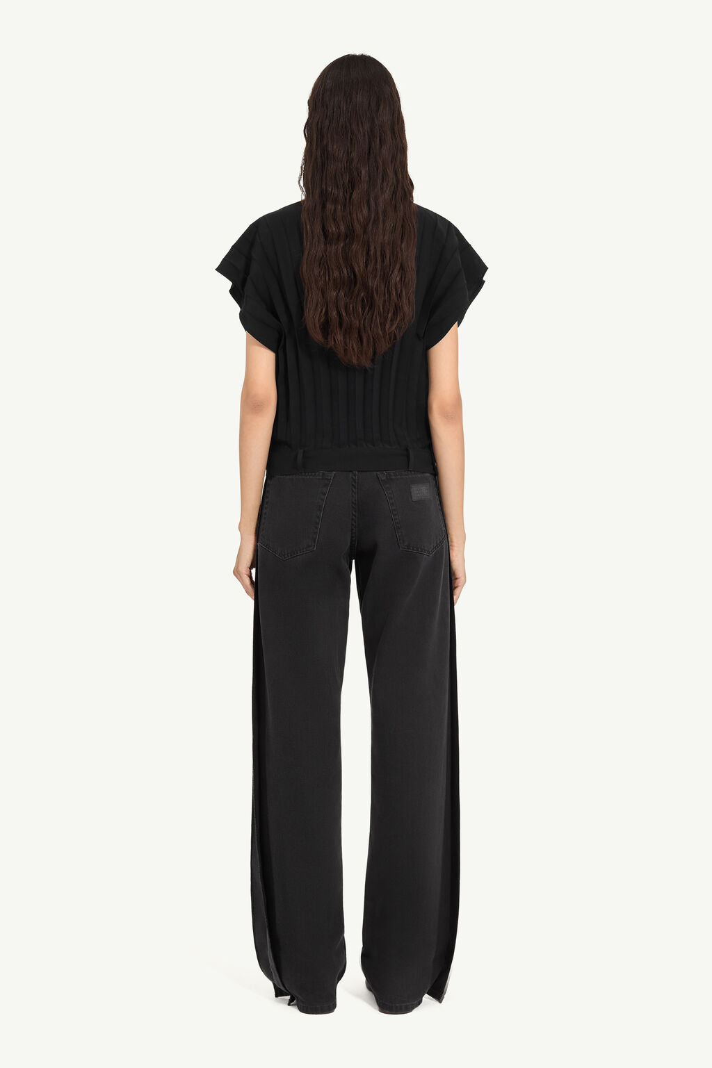 MM6 Maison Margiela Pleated Sleeveless Top - Black